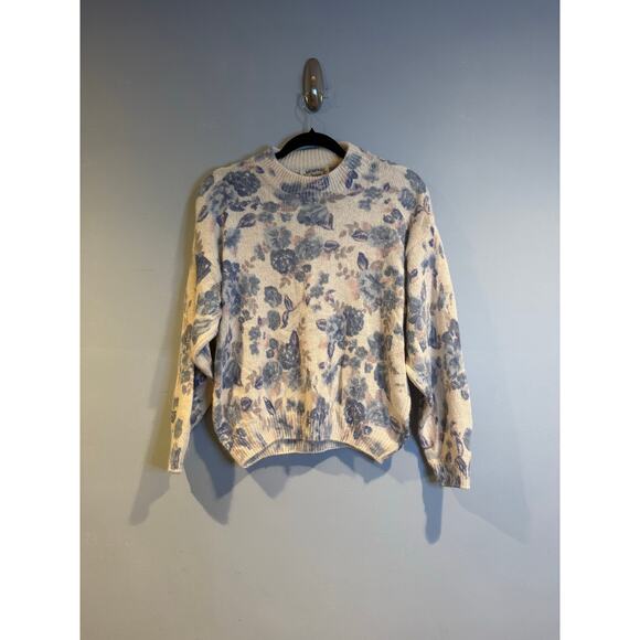 Vintage Memphis Jones Silk-Angora Floral Sweater – Size L - Picture 1 of 4